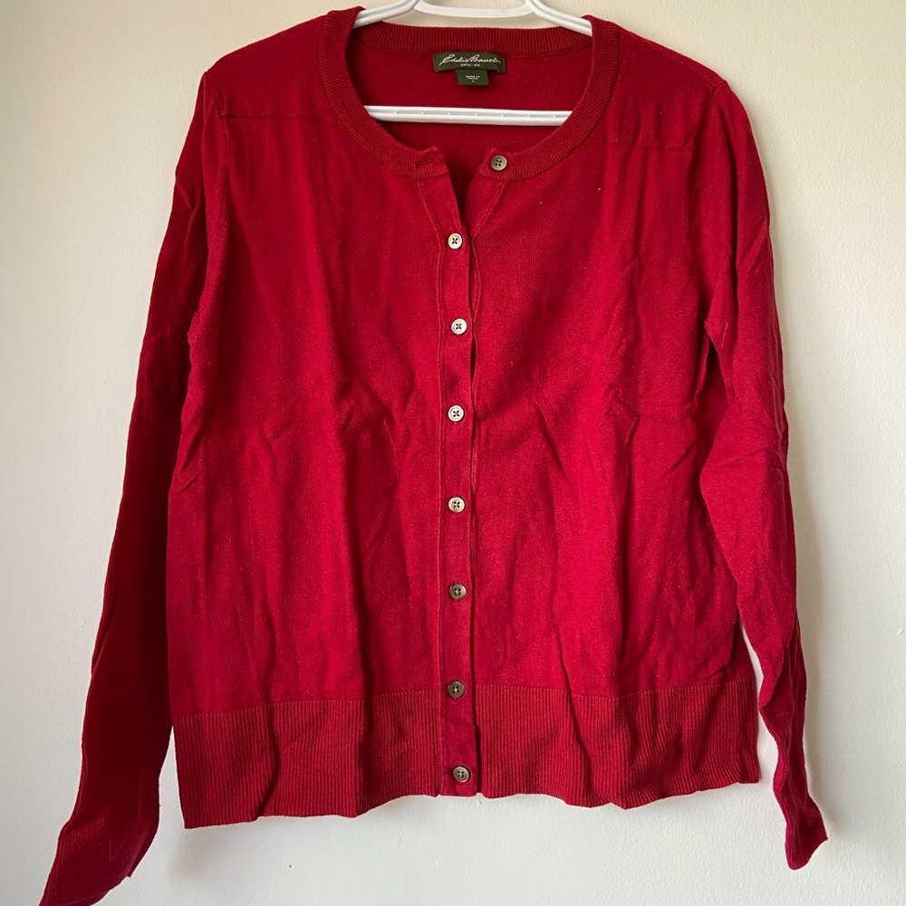 Eddie Bauer Red Women's Cardigan Sweater